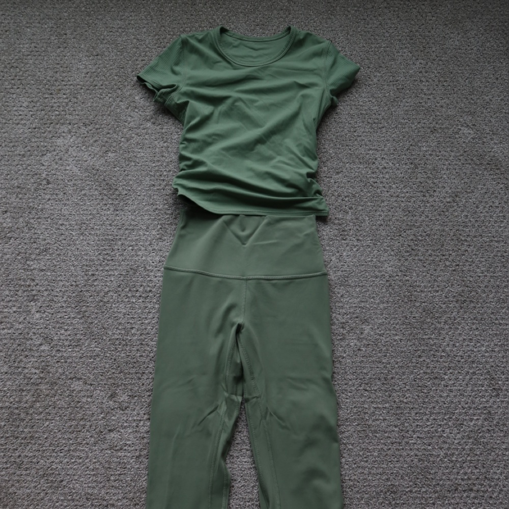 Lululemon Athletica Green Top and Pants Set